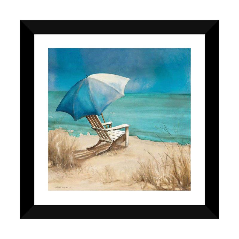 «Delray Beach I» par Carol Robinson - reproduction imprimée, H 24 po x l 24 po x p 1 po, Papier encadré noir, Blanc