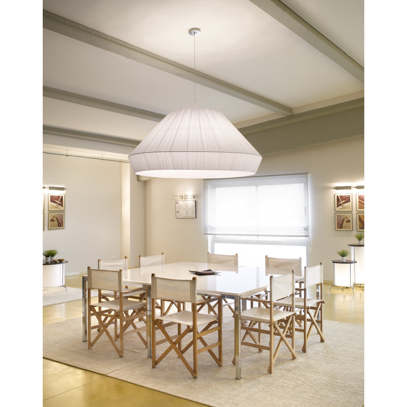 Luminaire suspendu unique en forme de dôme à 6 lumières Mei, Ruban blanc translucide