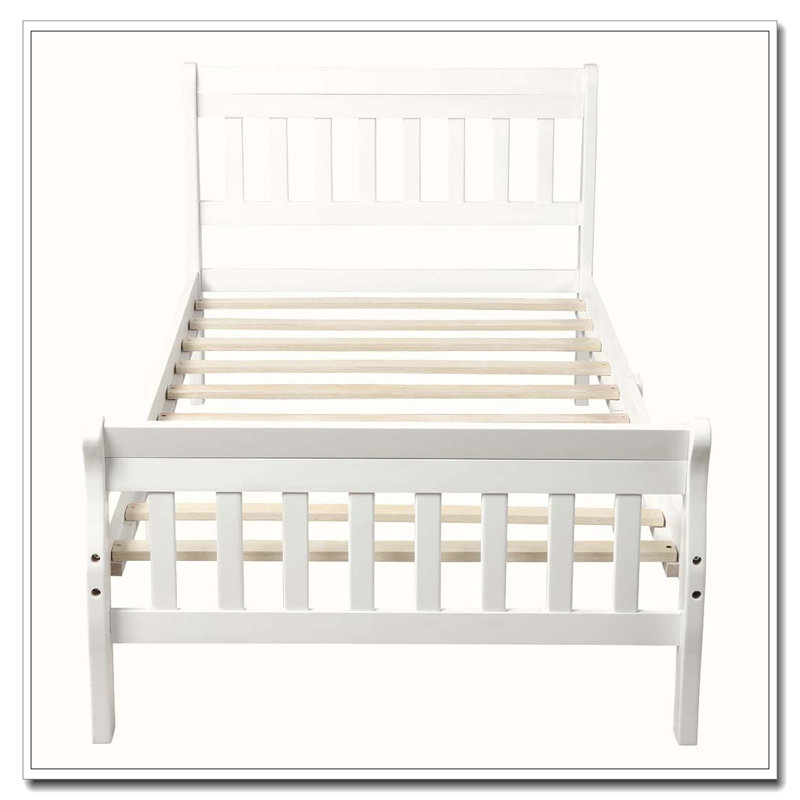 Structure de lit plateforme Wood, Blanc