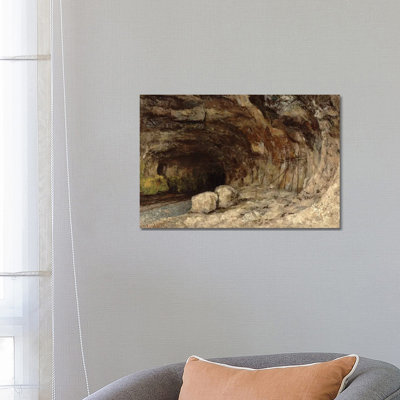 Grotto Of Sarrazine Near Nans-Sous-Sainte-Anne, C by Gustave Courbet - Wrapped Canvas Print
