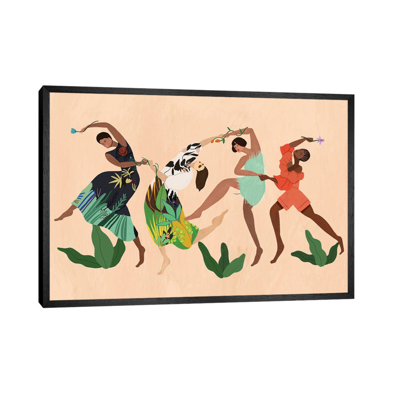 My Tribe by Arty Guava - Print on Canvas, 66.04 cm H x 45.72 cm W, Black Framed