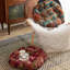 Coussin de chaise rond à imprimé géométrique d'inspiration hippie, coussin de siège épais en lin de coton pour chaises de salle à manger / bureau, coussin de sol coloré