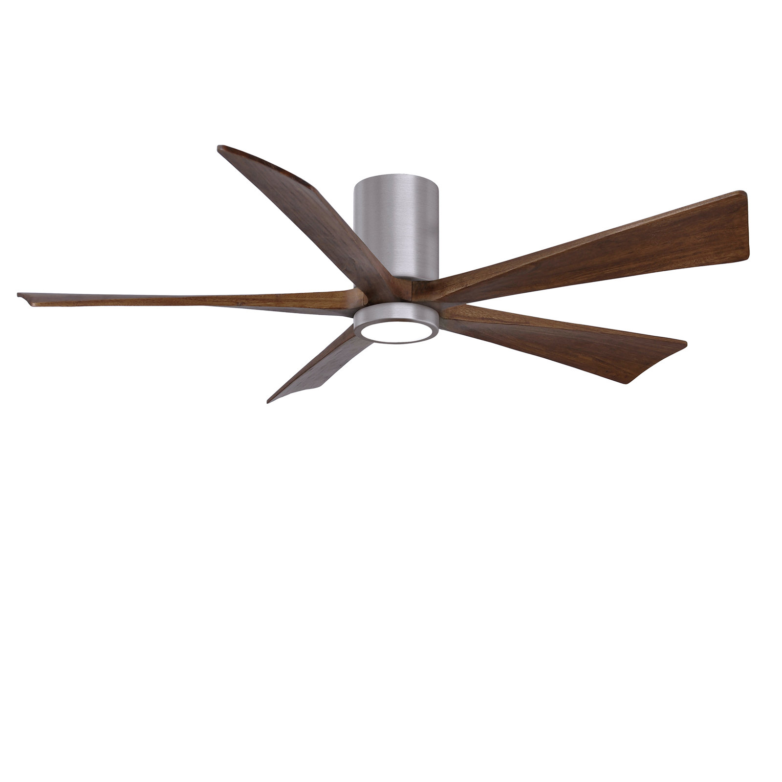 Irene 5 - Blade LED Ceiling Fan with Light Kit Included, Brushed Pewter, 60", Walnut Tone