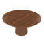 Table de salle à manger de 47 po en MDF pour 4 personnes, table de ferme moderne avec base en bois, table circulaire au fini noyer pour la cuisine et le salon