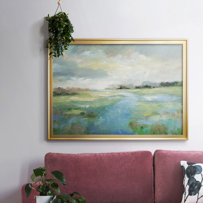 Winding Stream, reproduction d'art sur toile, H 26 po x l 38 po x P 1,5 po, Or