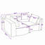 Canapé modulaire modulaire en velours 4 places avec sièges profonds et 4 coussins décoratifs pour le salon-1496187143
