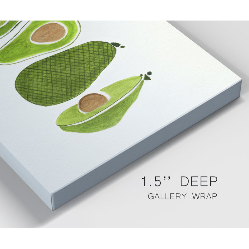 «Avocados» par Tava Studios - reproduction d'art sur toile tendue, H 12 po x l 8 po x P 1 po