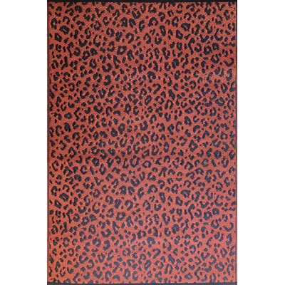 Tapis intérieur / extérieur en polypropylène à imprimé animal brun