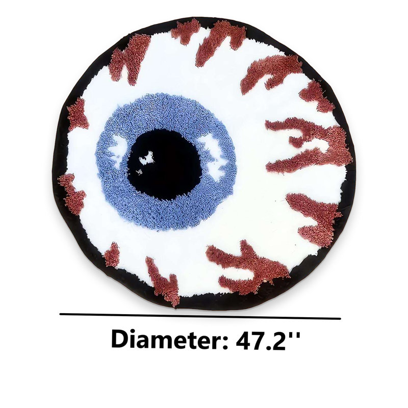 Spooky Vision Blue Eyeball Novelty Round Accent Rug, Round 3'11"