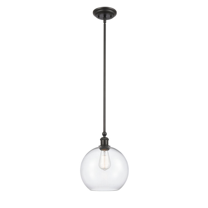 Luminaire suspendu sphère 1 lumière, H 13 po x l 10 po x P 10 po, Transparent
