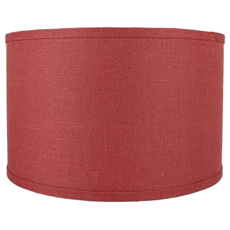 Ganya Burlap Drum Lamp Shade, Burgundy, 10" H x 16" W x 16" D