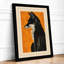 Striped Cat in Profile Art Deco - Framed Print-1522108152-1522108133
