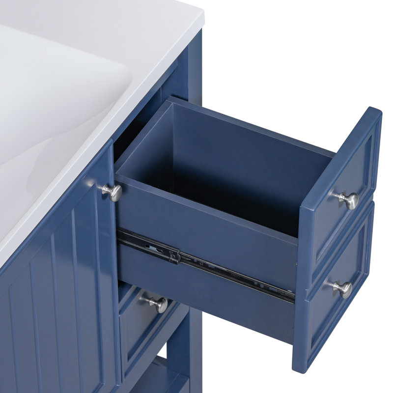 Base de meuble-lavabo simple 35,5 po seulement en bleu