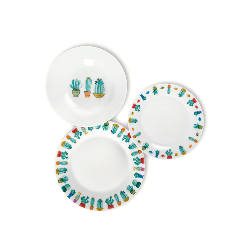 Cactus Piece Porcelain Dinnerware Set - Service for 6