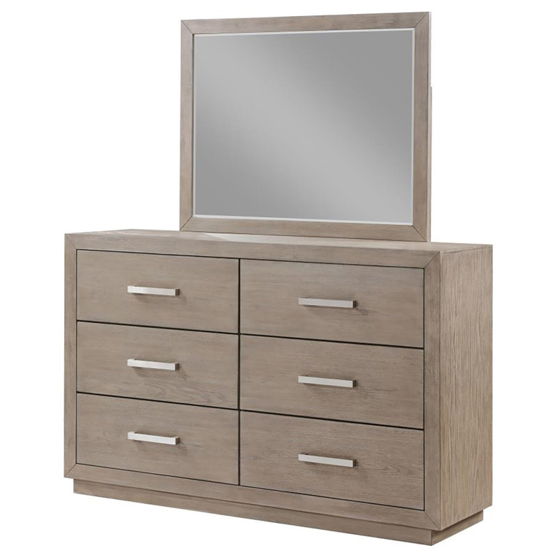 Commode 6 tiroirs avec miroir Norra