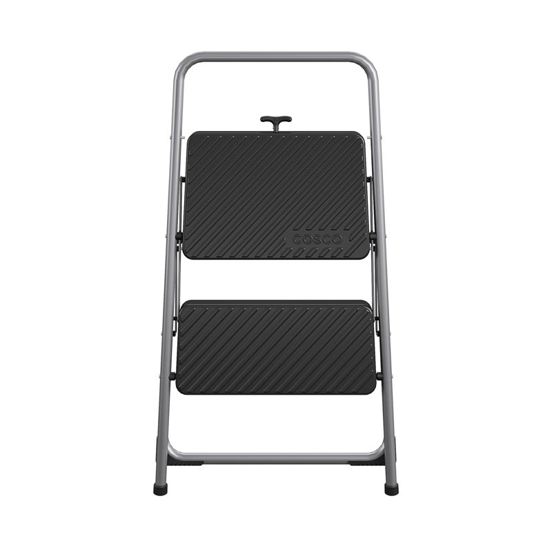 COSCO 2-Step Foldable Steel Step Stool with Slip Resistant Feet