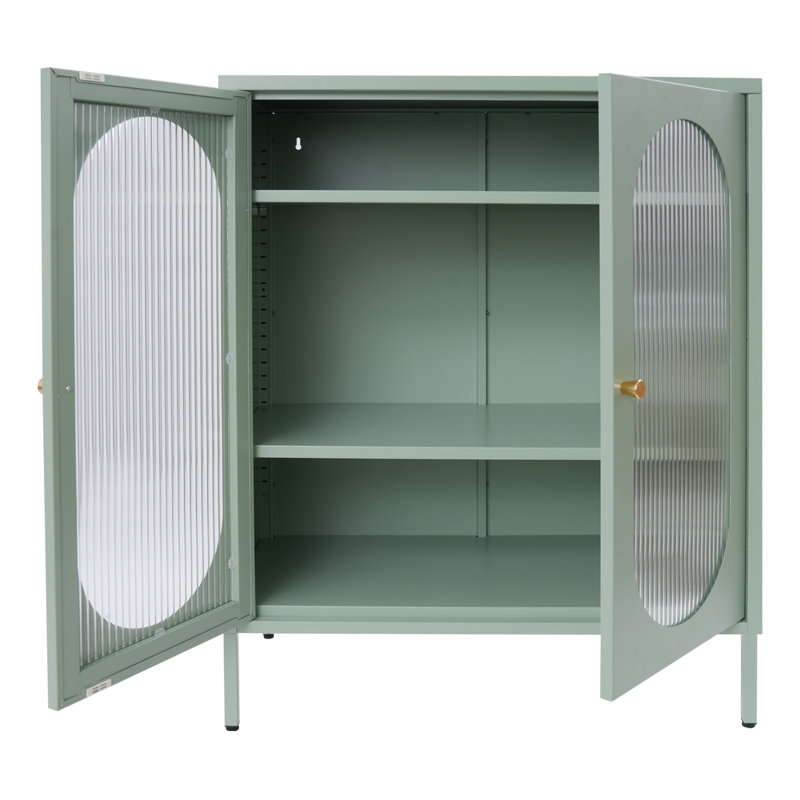 Cream Green Wrought Iron Sideboard Storage Cabinet Kitchen Storage Cabinet, Blue