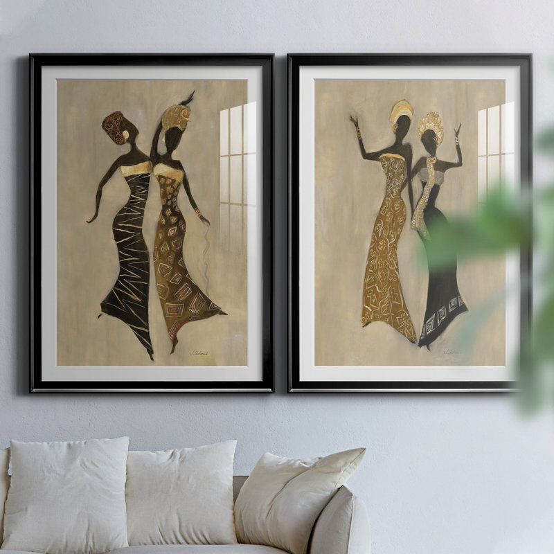«Celebration I», ensemble de 2 reproductions d'art, H 26,5 po x l 73 po x P 1,5 po, H 31,5 po x l 47 po x P 1,5 po, Blanc