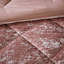Ensemble de chambre en velours rose poudré pour lit double/queen, matelassage en losanges, comprenant une couette et une taie d'oreiller, lavable à la machine, coussin décoratif