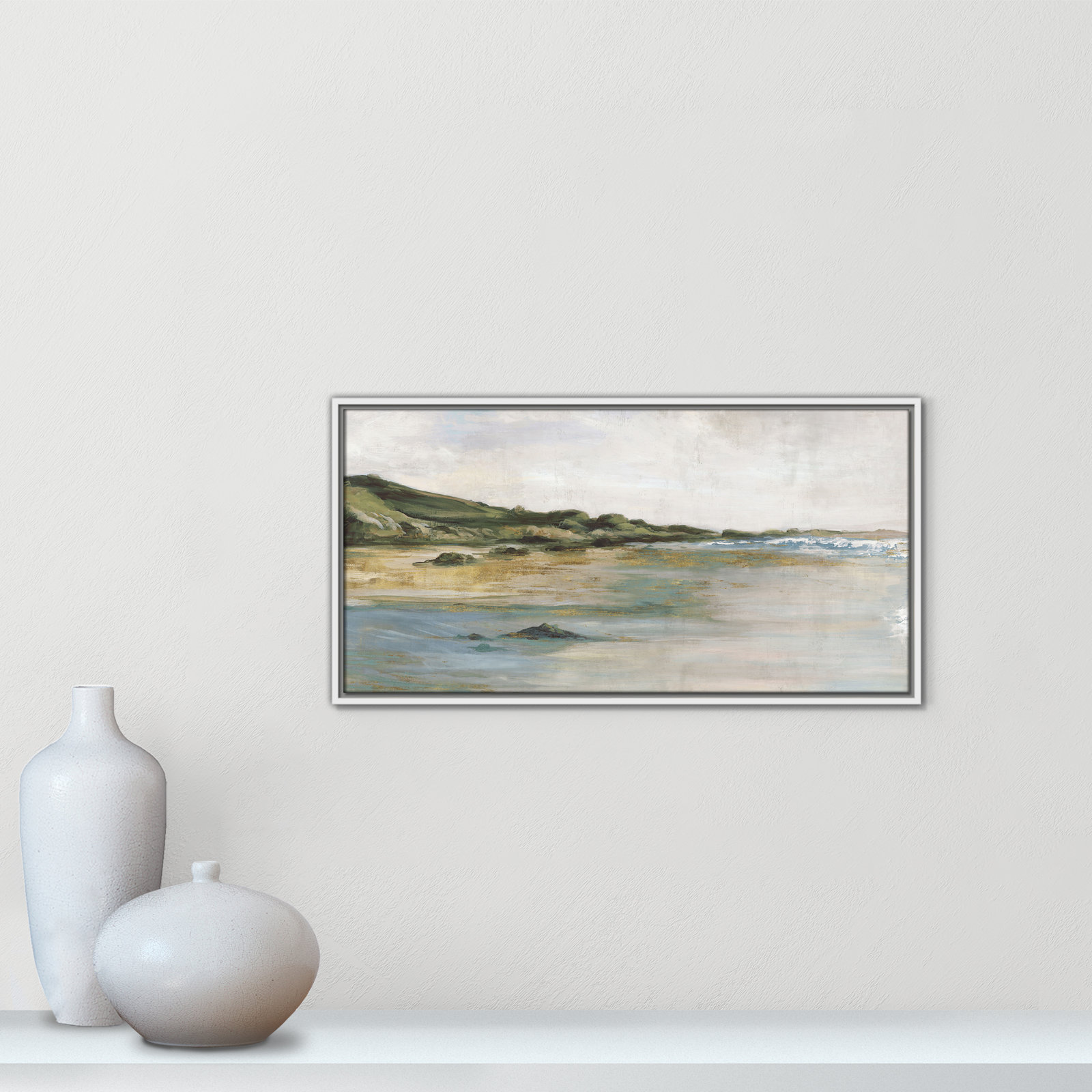 Cordoba "Tide's Edge" Print, 16.5" H x 31.5" W, White