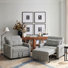 Zhenya 3-In-1 Convertible Accent Chair , Pull-Out Upholstered Sleeper Sofa Bed With Accent Pillow