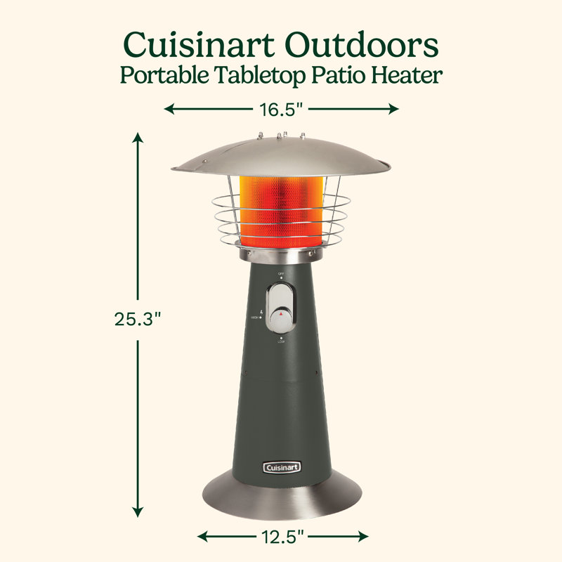 Dark Gray Portable Tabletop Propane Patio Heater
