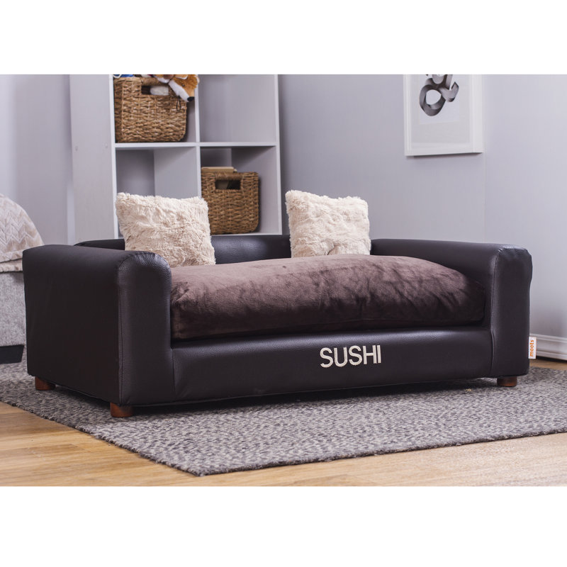 Canapé pour chien en similicuir Yucatan, Grand (H 13 po x l 40 po x P 23 po), Oui, Espresso