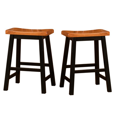 24" Saddle Stool In Walnut Wood, And Enhances Bohemian Decor Complements Home
