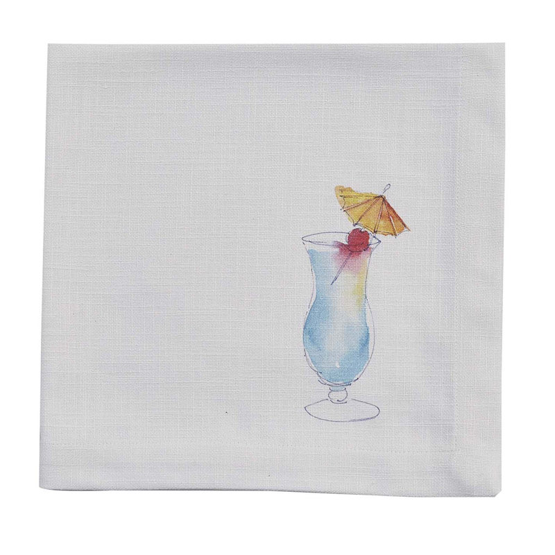  Blue Hawaiian Tropical Drink Napkin Set of 4