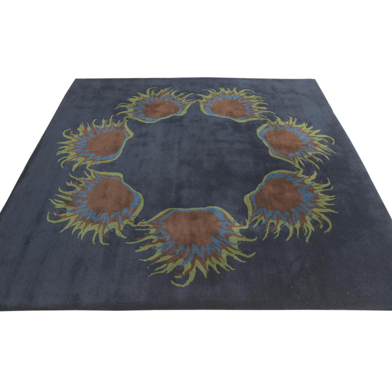 Tapis carré bleu marine Newburn