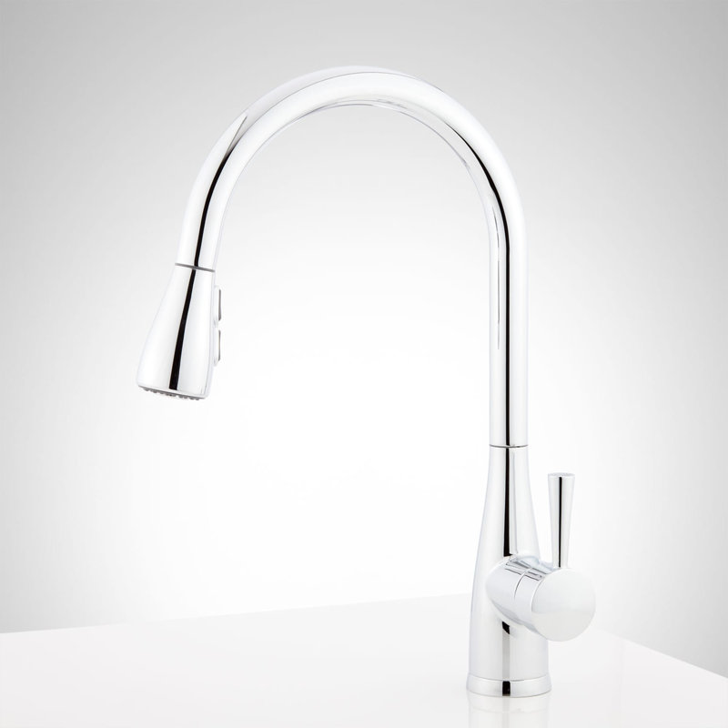 Calverton Single-Hole Pull-Down Kitchen Faucet - Chrome, Chrome