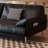 Black Genuine Leather Modular Sofa cushion couch-1010060387-1010060384