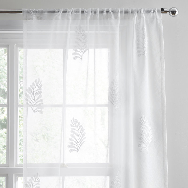 Sheer Single Curtain Panel, 55" Width x 72" Drop (140 x 182 cm)