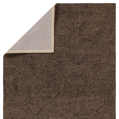 Abstract Area Rug in Tan/Black