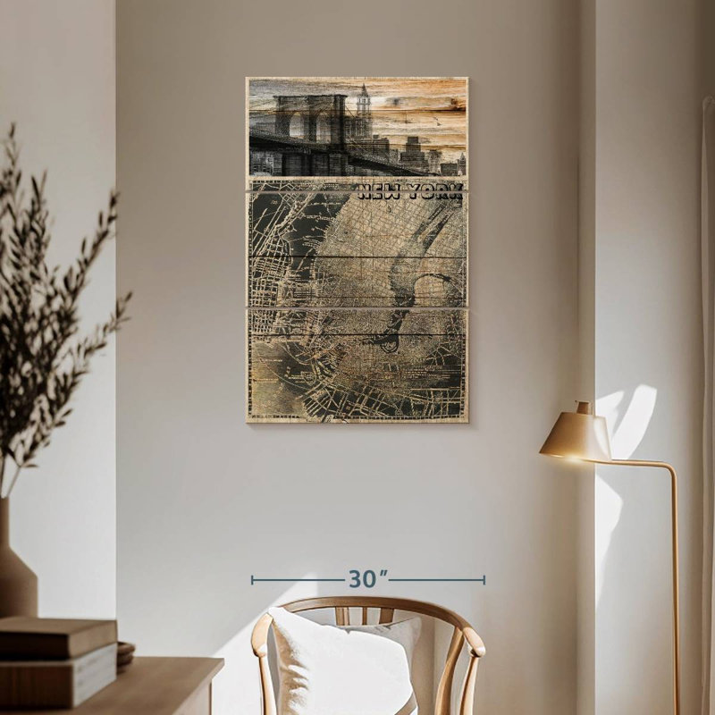 Sireci Retro NYC Map, 57" H x 36" W