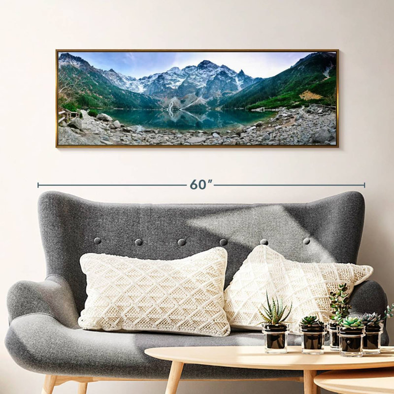 Lac Morskie Oko, 46 po x 16 po, Cadre flottant doré