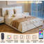 Queen Size Lift Up Storage Bed Frame With Adjustable Led Lights Headboard, Faux Leather Upholstered Platform Bed
