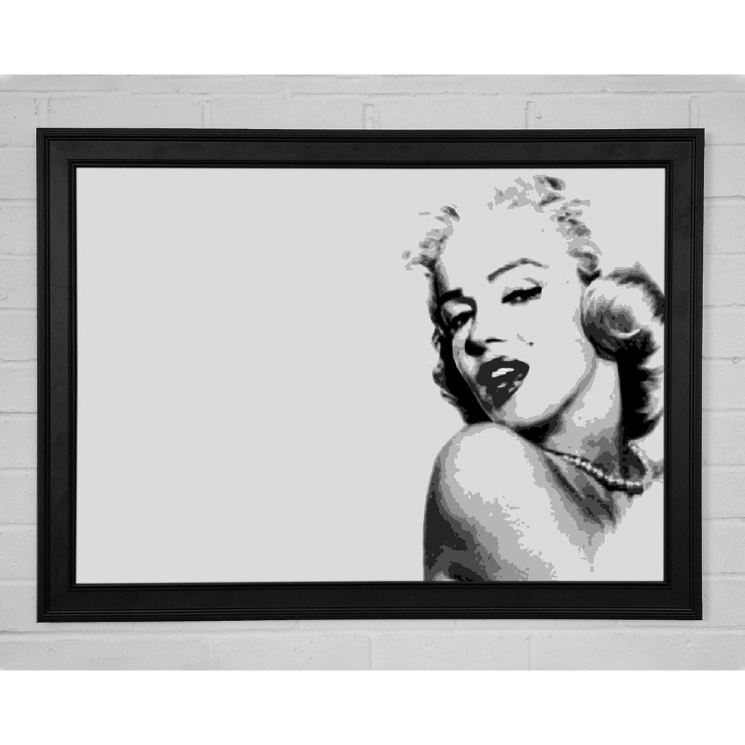 Marilyn Monroe Retro Grau - Einzelner Bilderrahmen Kunstdrucke