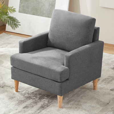 Ensemble de 2 fauteuils avec pieds en bois massif