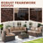 7-pieces Outdoor Rattan Wicker Sectional Seating Group With Cushions-1299936503