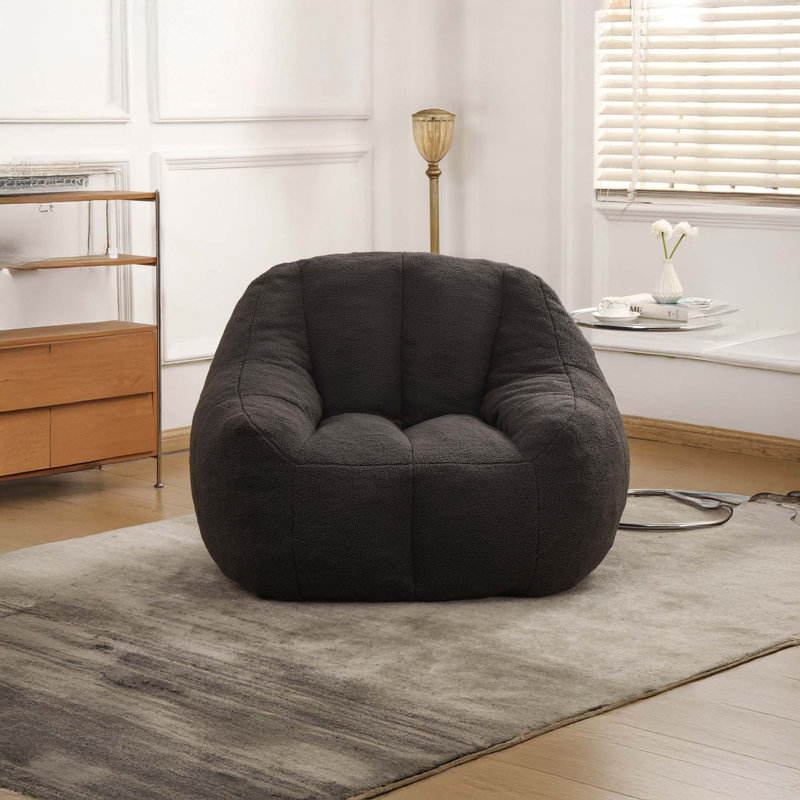 Fauteuil à billes Fluffy Fluffy, Ourson gris foncé