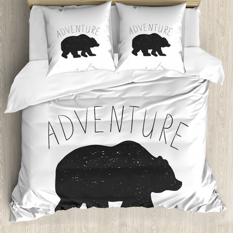 Tamara Black/White Microfibre Duvet Cover Set, 155 x 220 cm - 2 Pillowcases (80 x 80 cm)