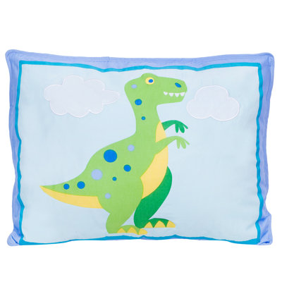 Wildkin Kids 100% Cotton Pillow Sham for Boys and Girls, Breathable Fabric, Envelope Closure, Measures 20 x 26 Inches, Fits a Standard Pillow - Dinosaur Land