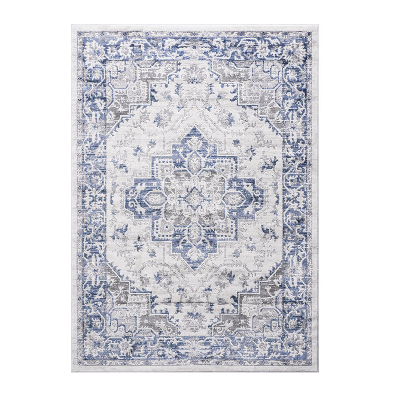 6X9 Non-Shedding Stain Area Rug - Blue/Grey For Entryway, Bedroom, Living Room Decor In , Suits Room, Home Office, Bedroom