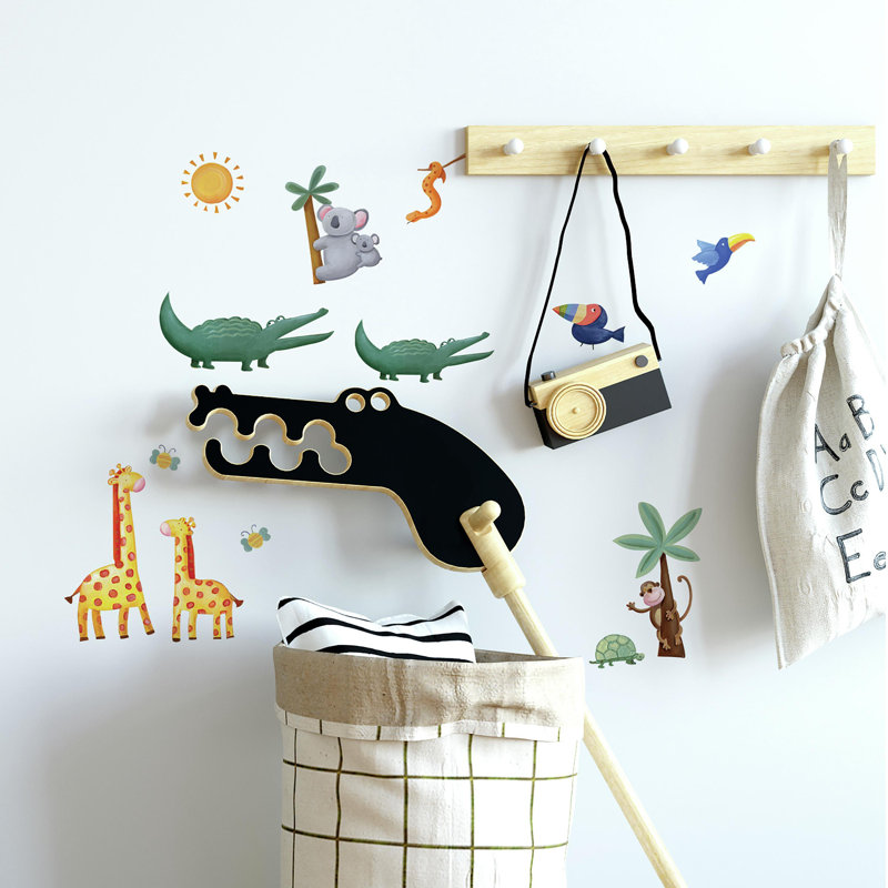 Jungle Adventure Vinyl Peel and Stick Wall Decals for Kids