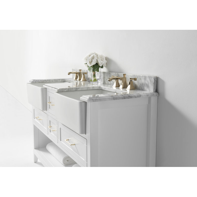 60'' W Double Vanity, White