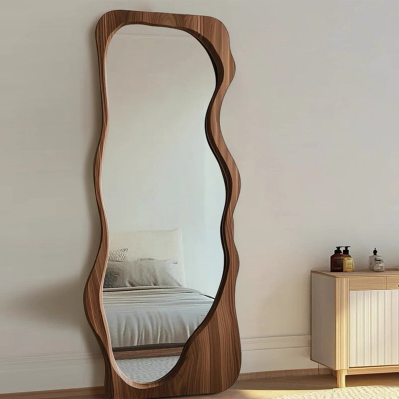 Miroir pleine grandeur à fixation murale, 70,87 po x 31,5 po, Brun