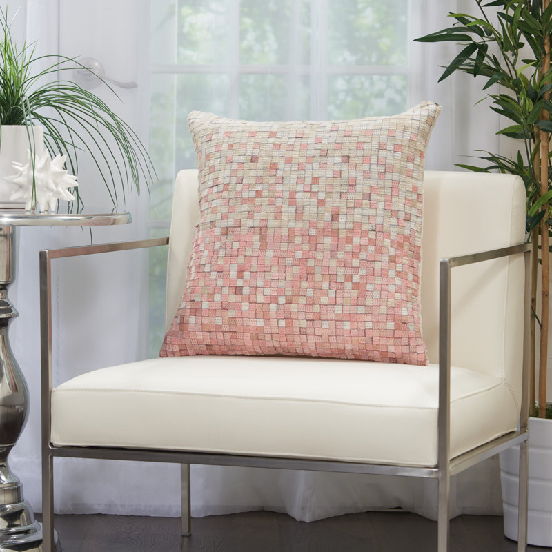 Ombre Leather/Suede Throw Pillow