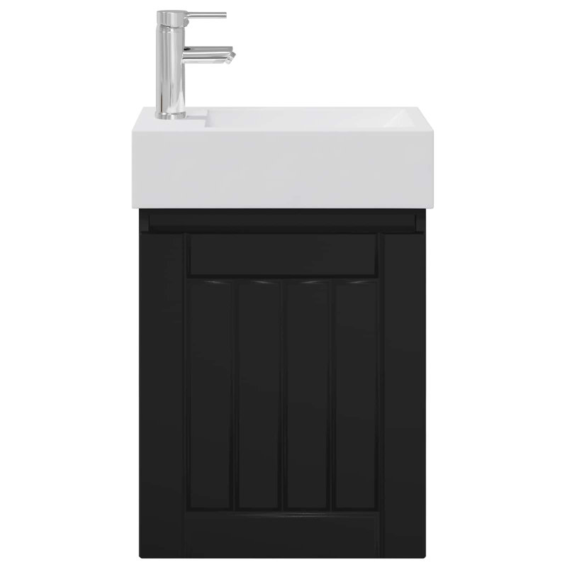Single Bathroom Vanity with Ceramic Basin, Black