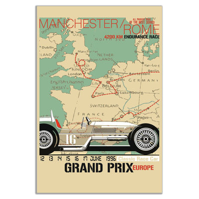 Race Car Grand Prix - Wrapped Canvas Print
